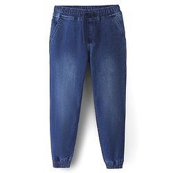 Pine Kids Washed Denim Full Length Solid Jeans -Dark Blue