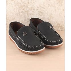 Pine Kids Slip on Casual Shoes with Horse Applique - Black