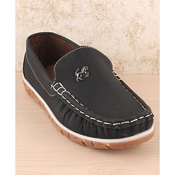 Pine Kids Slip on Casual Shoes with Horse Applique - Black