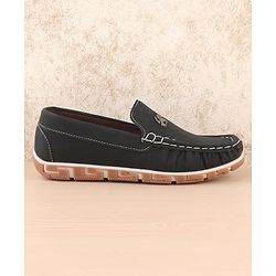 Pine Kids Slip on Casual Shoes with Horse Applique - Black