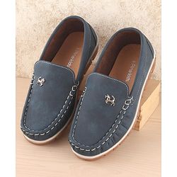 Pine Kids Slip on Casual Shoes with Horse Applique - Blue