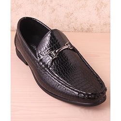 Pine Kids Slip On Party Wear Shoes with Applique - Black