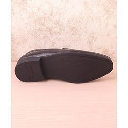 Pine Kids Slip On Party Wear Shoes with Applique - Black