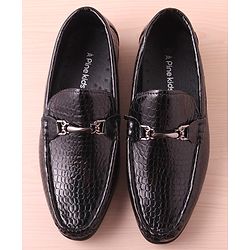 Pine Kids Slip On Party Wear Shoes with Applique - Black