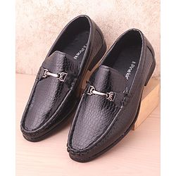 Pine Kids Slip On Party Wear Shoes with Applique - Black