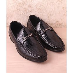 Pine Kids Slip On Party Wear Shoes with Applique - Black