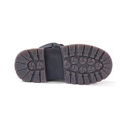 Pine Kids Slip On Winter Boots with Side Zipper & Velcro Closure - Black