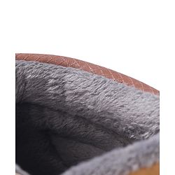 Pine Kids Slip On Winter Boots with Side Zipper & Velcro Closure - Brown