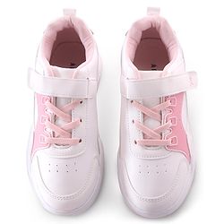 Pine Kids Velcro Closure Sneakers - White & Pink
