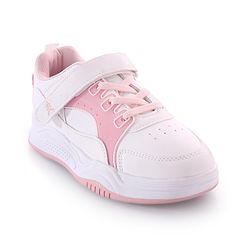 Pine Kids Velcro Closure Sneakers - White & Pink