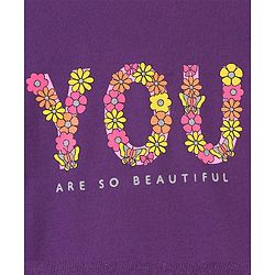 Pine Kids Balloon Sleeves Round Neck Biowashed Sweatshirt Puff Print - Acai Purple
