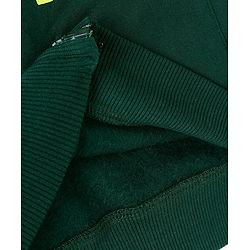Pine Kids Cotton Knit Full Sleeves Hooded Bio Washed Basic Sweat Jacket With Text Print - Aventurine