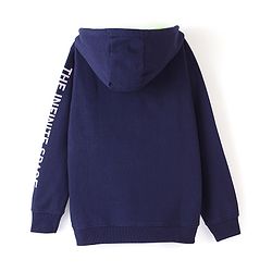 Pine Kids Full Sleeves Hooded Biowashed Sweatshirt Cosmic Print - Blue