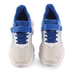Pine Kids Velcro Closure Sneakers - White & Blue