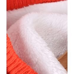 Pine Kids Knitted Full Sleeves Stiped Front Open Zipper Hooded Sweater - Orange