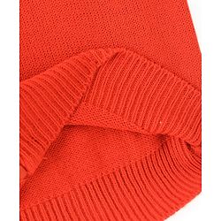Pine Kids Knitted Full Sleeves Stiped Front Open Zipper Hooded Sweater - Orange