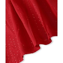 Pine Kids Three Fourth Sleeves Kurti Salwar Set Floral Embroidery - Red