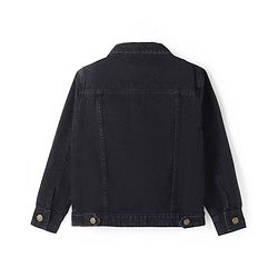 Pine Kids Full Sleeves Washed Denim Jackets - Black