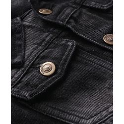 Pine Kids Full Sleeves Washed Denim Jackets - Black