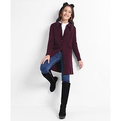 Pine Kids Full Sleeves Front Open Coat Jacket Sweater - Maroon