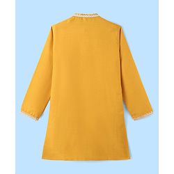 Pine Kids Full Sleeves Embroidered Kurta & Pajama Set - Yellow