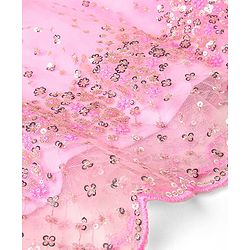 Pine Kids Half Sleeves Lehenga And Choli Set With Sequine Detailing - Light Pink