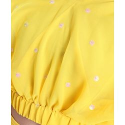 Pine Kids Embroidered Adjustable Sleeves Lehanga Choli Set with Dupatta - Yellow
