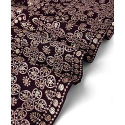 Pine Kids Embroidered Half Sleeves Choli with Lehenga & Dupatta Set - Wine