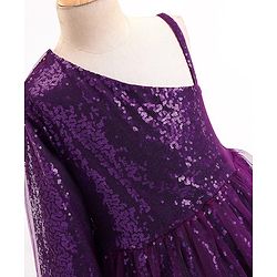 Pine Kids Sleeveless Sequined Party Wear Dress - Purple