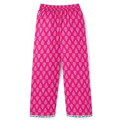 Pine Kids 100% Cotton Woven Three Fourth Sleeves Kurti & Salwar Set with Dupatta Floral Embroidery & Print - Pink