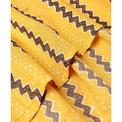 Pine Kids 100% Cotton Woven Three Forth Sleeves Floral Printed Choli Lehenga  Set- Mustard