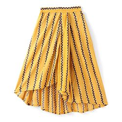 Pine Kids 100% Cotton Woven Three Forth Sleeves Floral Printed Choli Lehenga  Set- Mustard