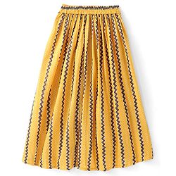 Pine Kids 100% Cotton Woven Three Forth Sleeves Floral Printed Choli Lehenga  Set- Mustard