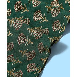 Pine Kids 100 % Cotton Woven Full Sleeves Foil Printed    Kurta & Pajama Set - Green