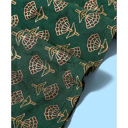 Pine Kids 100 % Cotton Woven Full Sleeves Foil Printed    Kurta & Pajama Set - Green