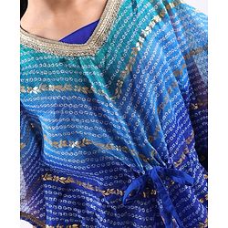 Pine Kids Woven Top Palzzo & Kaftan Set All Over Print - Blue