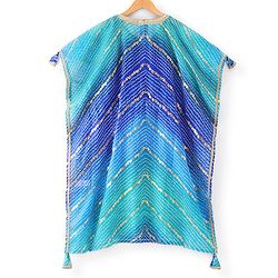 Pine Kids Woven Top Palzzo & Kaftan Set All Over Print - Blue