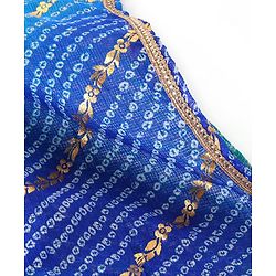 Pine Kids Woven Top Palzzo & Kaftan Set All Over Print - Blue