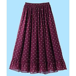 Pine Kids Sleeveless Brocade Tiered Choli Lehanga  Set - Plum