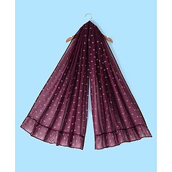 Pine Kids Sleeveless Brocade Tiered Choli Lehanga  Set - Plum