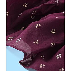 Pine Kids Sleeveless Brocade Tiered Choli Lehanga  Set - Plum