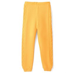 Pine Kids Full Sleeves Sweater Set With Cable Knit - Mustard Yellow