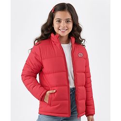 Pine Kids Full Sleeves Solid Color Medium Winter Jacket - Red