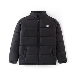 Pine Kids Full Sleeves Solid Color Medium Winter Jacket - Black