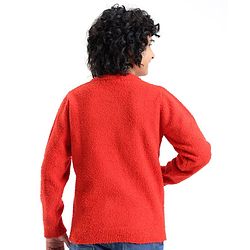 Pine Kids Knit Full Sleeves University Embroidered Sweater - Red