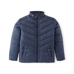 Pine Kids  Full Sleeves Quilted Medium Winter Jacket Solid Colour - Navy Blue