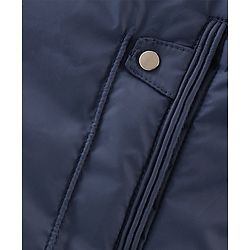Pine Kids  Full Sleeves Quilted Medium Winter Jacket Solid Colour - Navy Blue