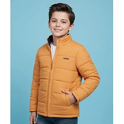 Pine Kids Full Sleeves Reversible Medium Winter Jacket - Mustard And Navy