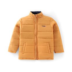 Pine Kids Full Sleeves Reversible Medium Winter Jacket - Mustard And Navy