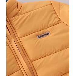 Pine Kids Full Sleeves Reversible Medium Winter Jacket - Mustard And Navy